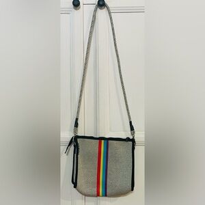 Haute Shore Neoprene Rainbow Striped Purse